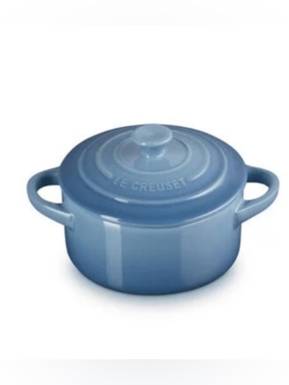 NWT Le Creuset Chambray blue 10cm Mini Cocotte
